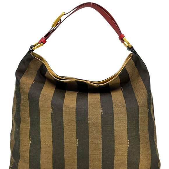 FENDI Vintage Pequin Striped Canvas Hobo NEW - Picture 1 of 10